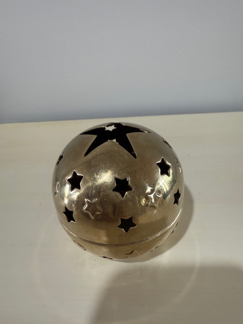 Department  56 Vintage Brass Votive Candle Holder / Potpourri  Sphere -  Stars